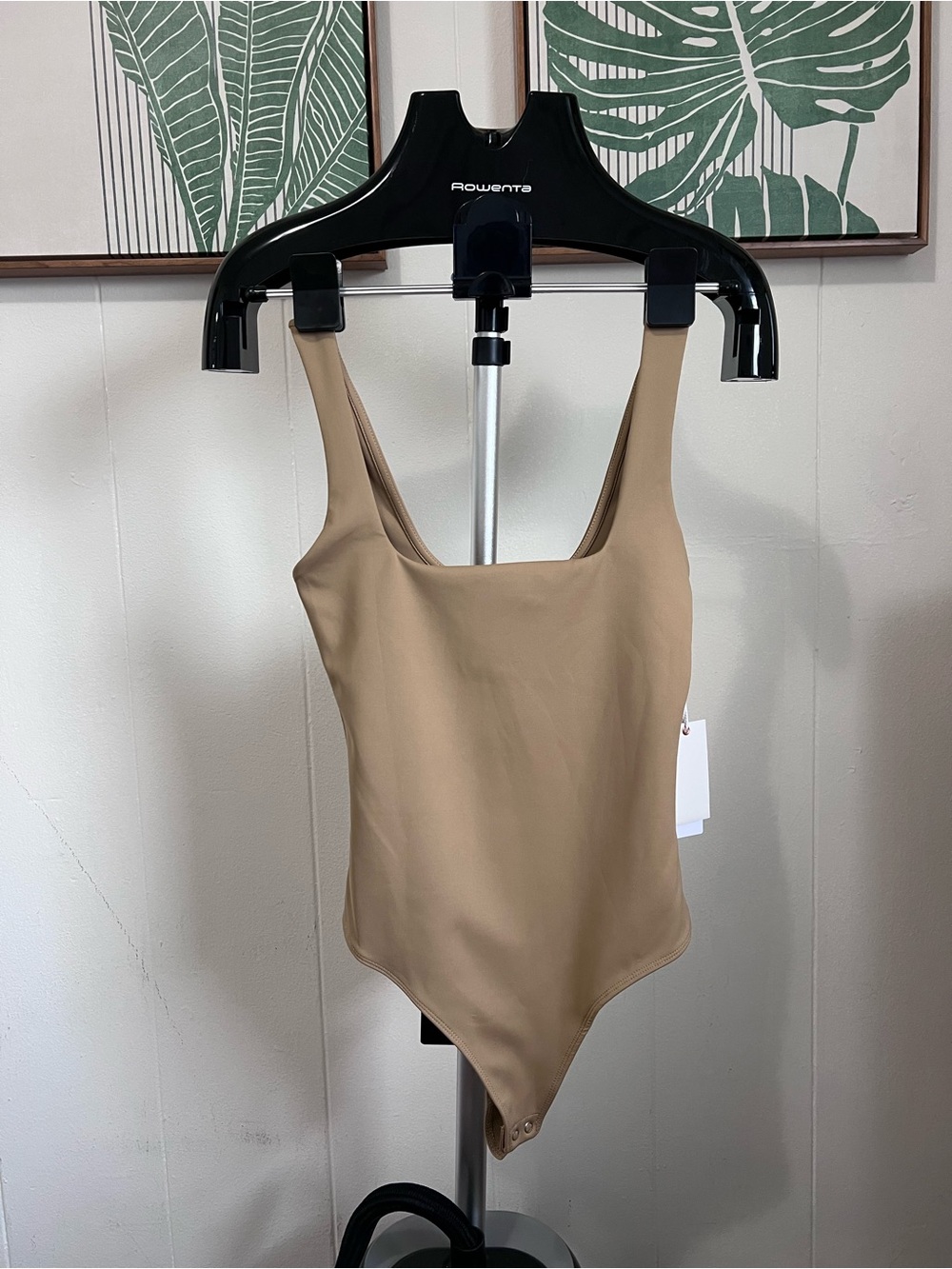Good American Tan Square Neck Bodysuit